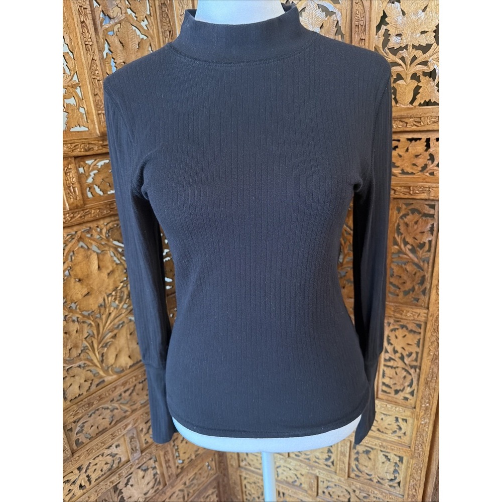 Free People Intimately The Rickie Top Womens M Mock Neck Ribbed Long Sleeve Top